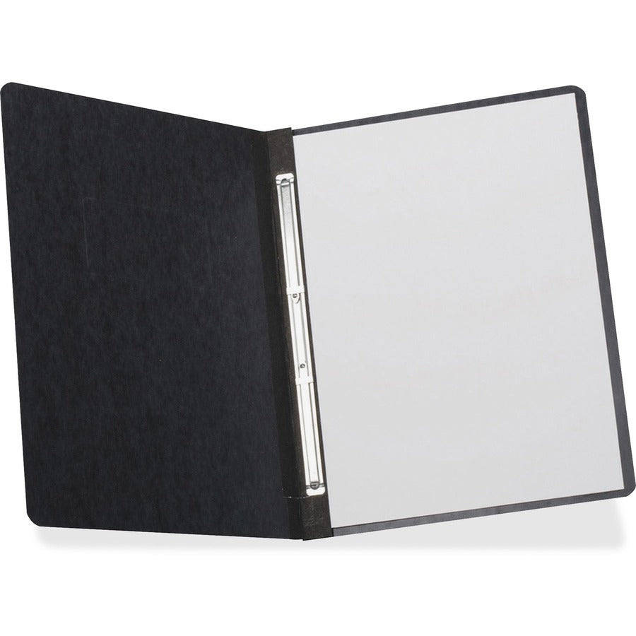 TOPS Letter Report Cover - 3" Folder Capacity - 8 1/2" x 10 63/64" - 2 x Prong Fastener - Black - Reinforced Hinge, Durable Hinge, Slip Resistant, Punched, Embossed, Label Holder - 65% Recycled - 1 Each