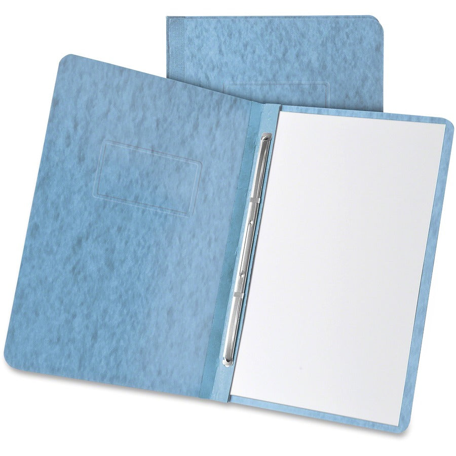 Oxford Letter Report Cover - 3" Folder Capacity - 8 1/2" x 11" - 2 x Prong Fastener - Light Blue - Reinforced Hinge, Embossed, Durable - 65% Recycled - 1 Each