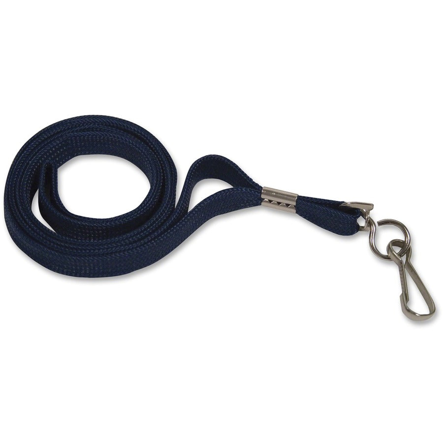 Advantus J-Hook Deluxe Lanyard - 36" Length - Blue - Nylon, Cotton, Metal - 24 / Box