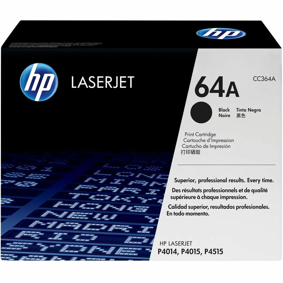 HP 64A (CC364A) Original Laser Toner Cartridge - Single Pack - Black - 1 Each - 10000 Pages