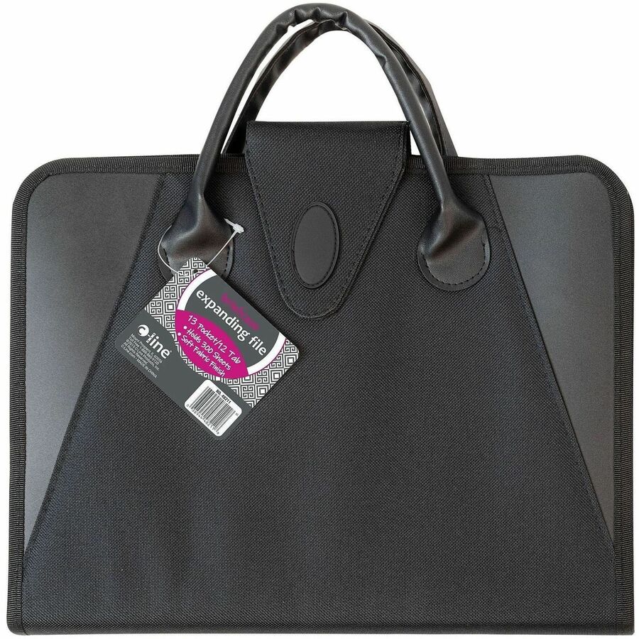 C-Line Letter Expanding File - 8 1/2" x 11" - 300 Sheets Capacity - 13 Internal Pocket - 12 Divider - Black - Hook & Loop Closure - 1 Each