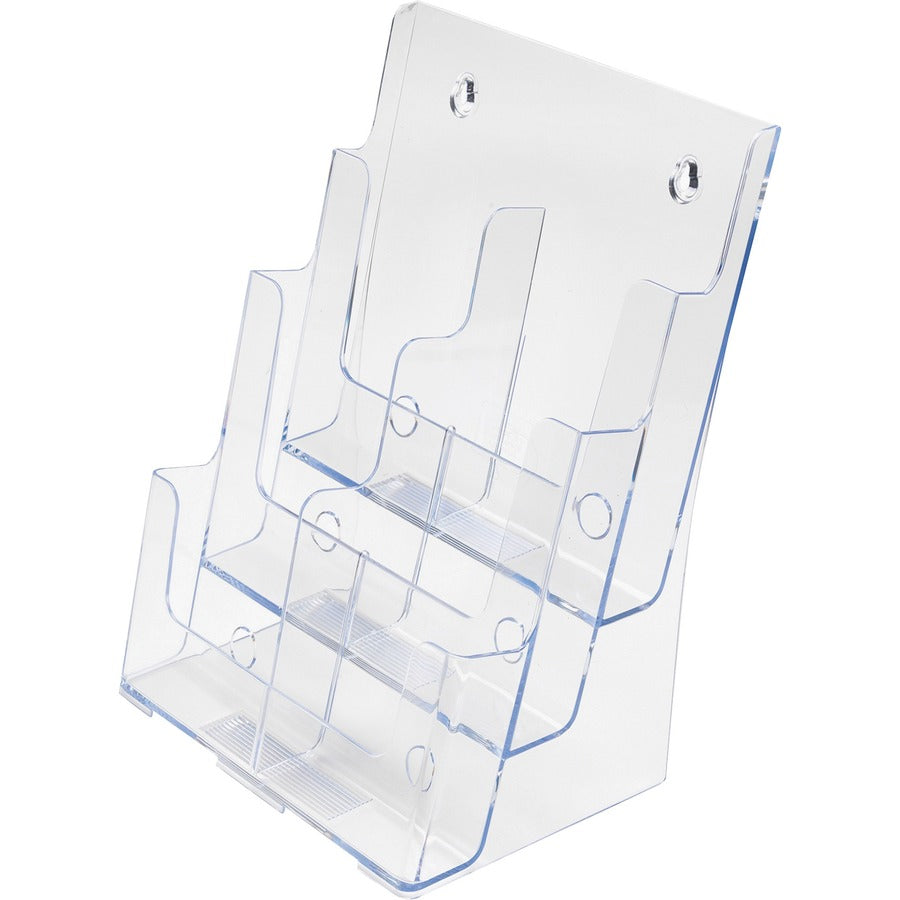 Deflecto Multi-Compartment DocuHolder - 6 Compartment(s) - 3 Tier(s) - 13.75" Height x 9" Width x 7.50" Depth - Desktop - Leaflet Size - Clear - Plastic - 1 Each