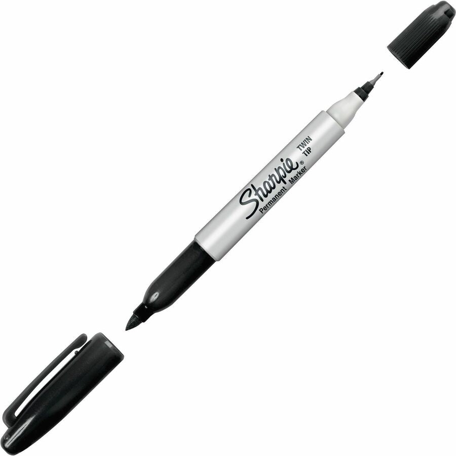 Sharpie Twin Tip Permanent Markers - Black Ink - Alcohol Based - 1 Each