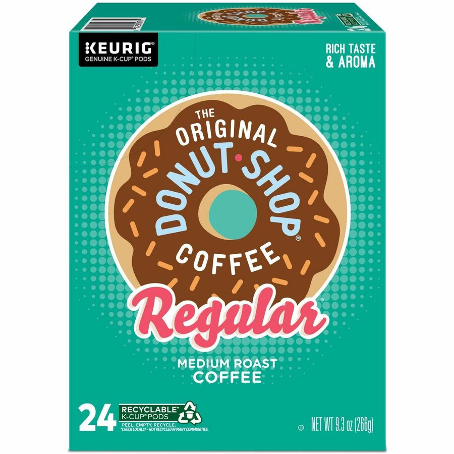 The Original Donut Shop®, K-Cup, Pod Regular Coffee - Compatible with Keurig Brewer - Regular - Medium - 0.4 oz - K-Cup, Pod - Donut Shop Blend - Kosher - 24 / Box