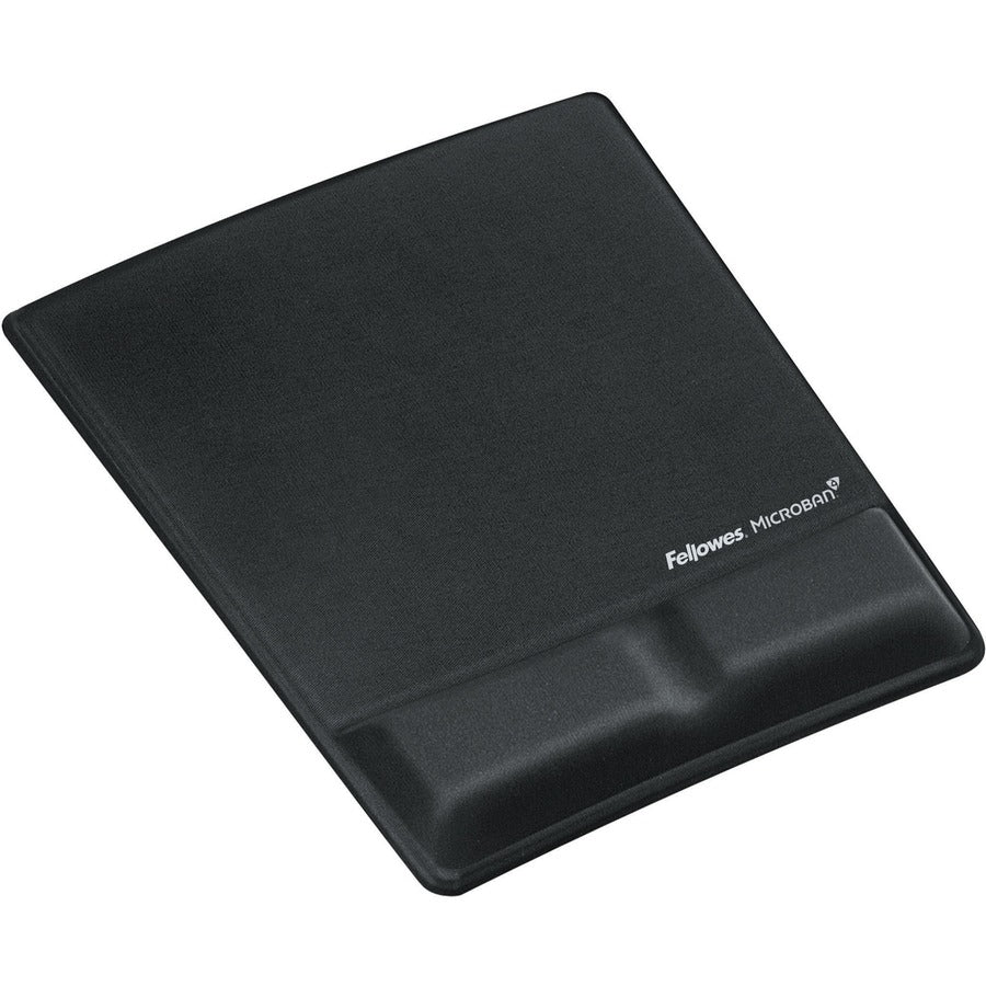 Fellowes Mouse Pad / Wrist Support with Microban®, Protection - 0.88" Height x 8.25" Width x 9.88" Depth - Black - Memory Foam - 1