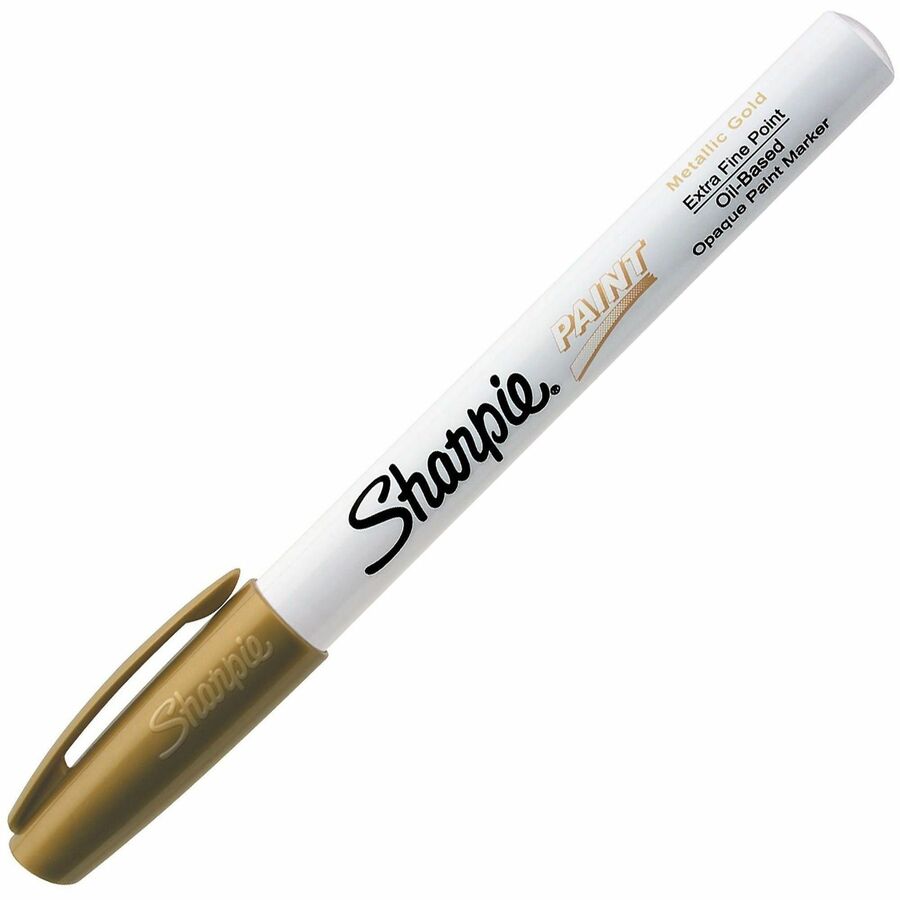 Sharpie Extra Fine Oil-Based Paint Markers - Gold Ink - Oil Based - 1 Each