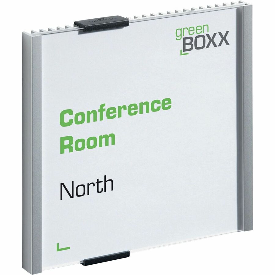 DURABLE Aluminum/Acrylic Information Sign Panel - 6.1" Width x 6.1" Height - Wall Mountable - Indoor - Acrylic, Aluminum - 1 Each