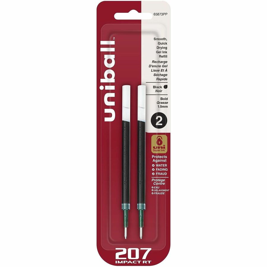 uniball™, 207 Impact RT Gel Pen Refill - 1 mm , Bold Point - Black Ink - Acid-free, Fade Proof, Water Proof, Super Ink - 2 / Pack
