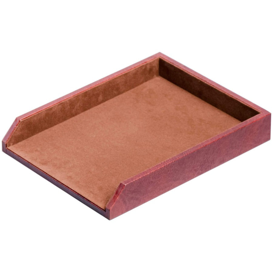 Dacasso Front Load Letter/Legal Tray - 2" Height x 10.50" Width x 13.75" Length - Mocha - Leather - 1 Each