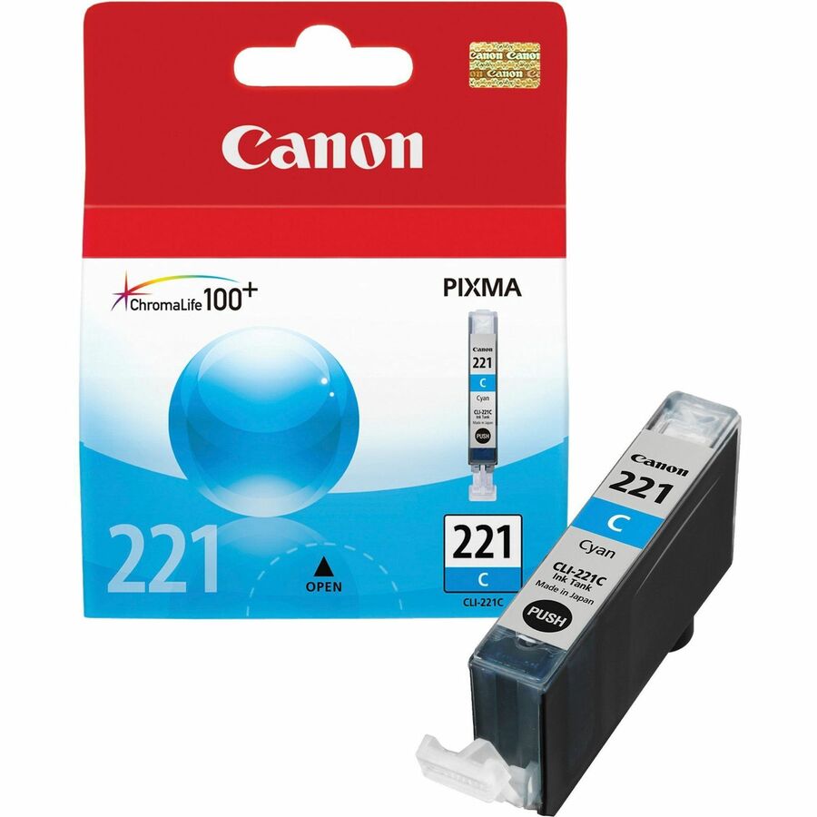 Canon CLI-221C Original Inkjet Ink Cartridge - Cyan - 1 Each - 535 Pages