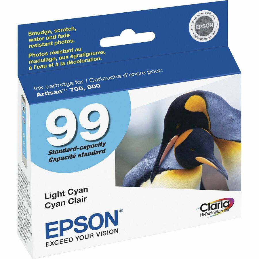 Epson Claria No. 99 Original Inkjet Ink Cartridge - Light Cyan - 1 Each - Inkjet - Light Cyan - 1 Each