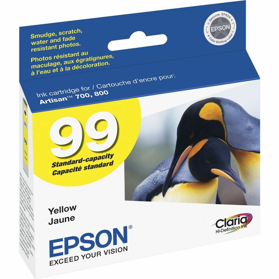 Epson Claria No. 99 Original Inkjet Ink Cartridge - Yellow - 1 Each - Inkjet - Yellow - 1 Each
