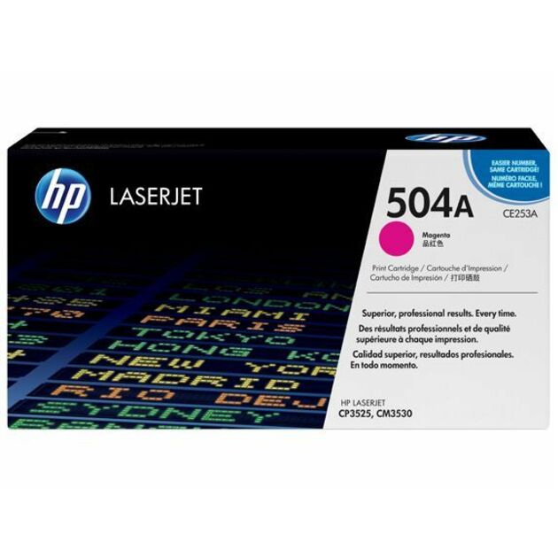 HP 504A (CE253A) Original Laser Toner Cartridge - Single Pack - Magenta - 1 Each - 7000 Pages