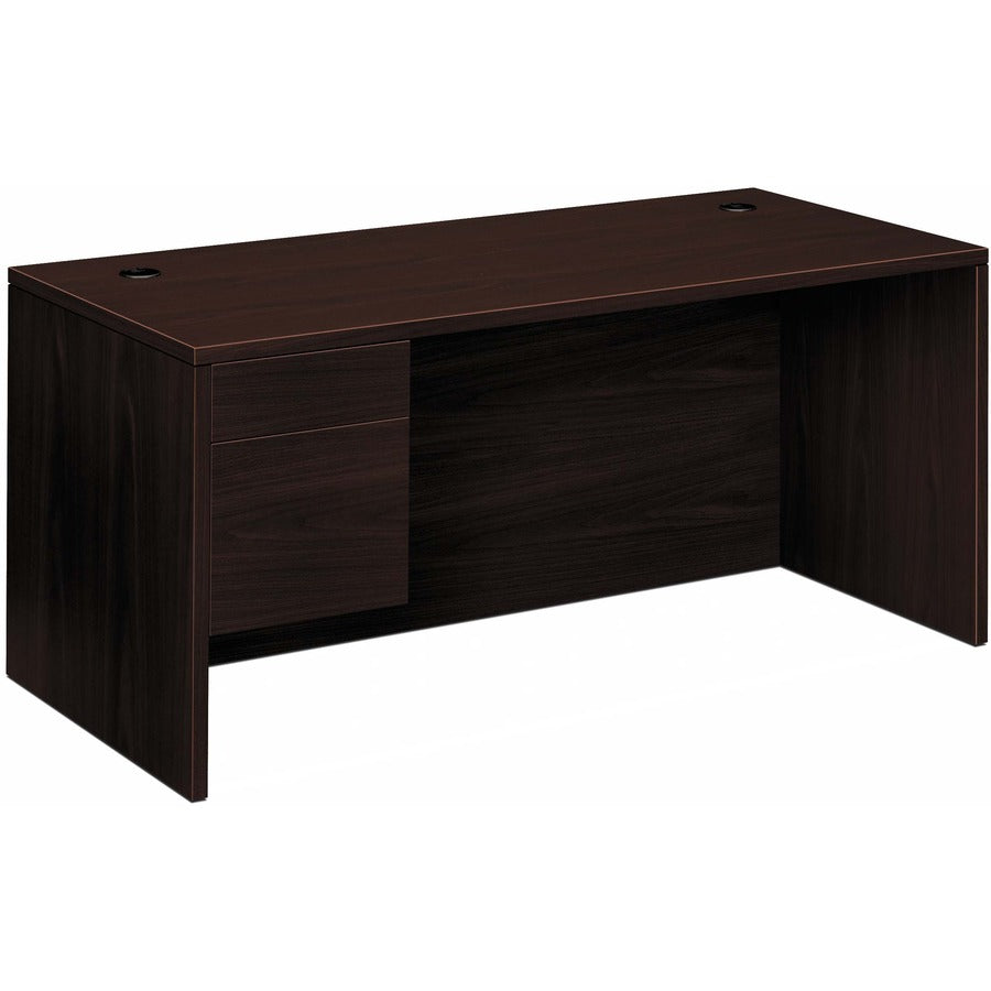 HON 10500 H10584L Pedestal Desk - 29.5" Height x 66" Width x 30" Depth - Total Drawer(s): 2Left Side - Flat Edge - Removable Lock, Glide, Grommet - For File Storage - 1 Each