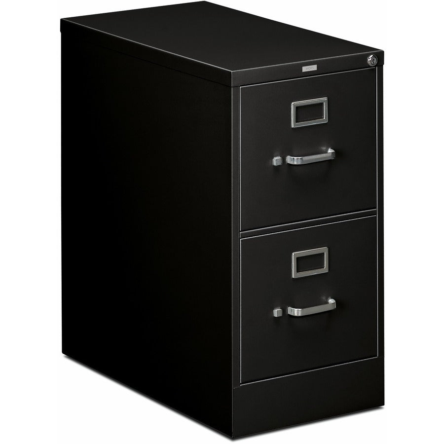 HON 310 H312 File Cabinet - 29" Height x 15" Width x 26.5" Depth - Total Drawer(s): 2 - Finish: Black - Lockable, Durable, Label Holder - For File, File Folder, Desk - 1 Each