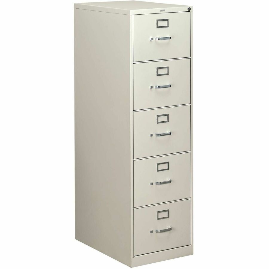 HON 310 H315C File Cabinet - 60" Height x 18.3" Width x 26.5" Depth - Total Drawer(s): 5 - Finish: Light Gray - Lockable, Durable, Label Holder - For File, Office, File Folder, Desk - 1 Each