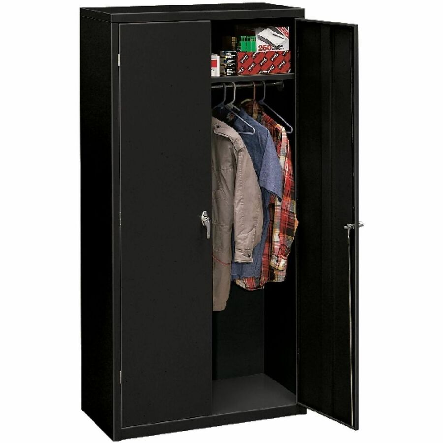 HON Brigade Storage Cabinet - 72" Height x 36" Width x 18.1" Depth - 6 Shelve(s) - 5 Adjustable Shelf(ves) - Material: Steel - Finish: Black - 1 Each