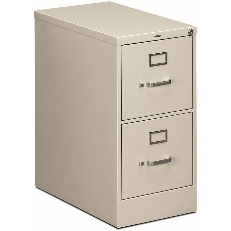 HON 510 H512 Vertical Column - 29" Height x 15" Width x 25" Depth - Total Drawer(s): 2 - Finish: Light Gray - Lockable, Label Holder - For File, Document, File Folder, Desk - 1 Each