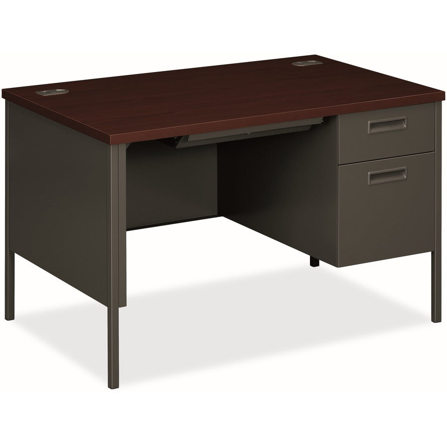 HON Metro Classic HP3251R Pedestal Desk - 29.5" Height x 48" Width x 30" Depth - Total Drawer(s): 3Right Side - Square Edge - Finish: Charcoal - Removable Lock, Glide, Scratch Resistant, Spill Resistant, Stain Resistant, Liquid Resistant, Durable, Stur...