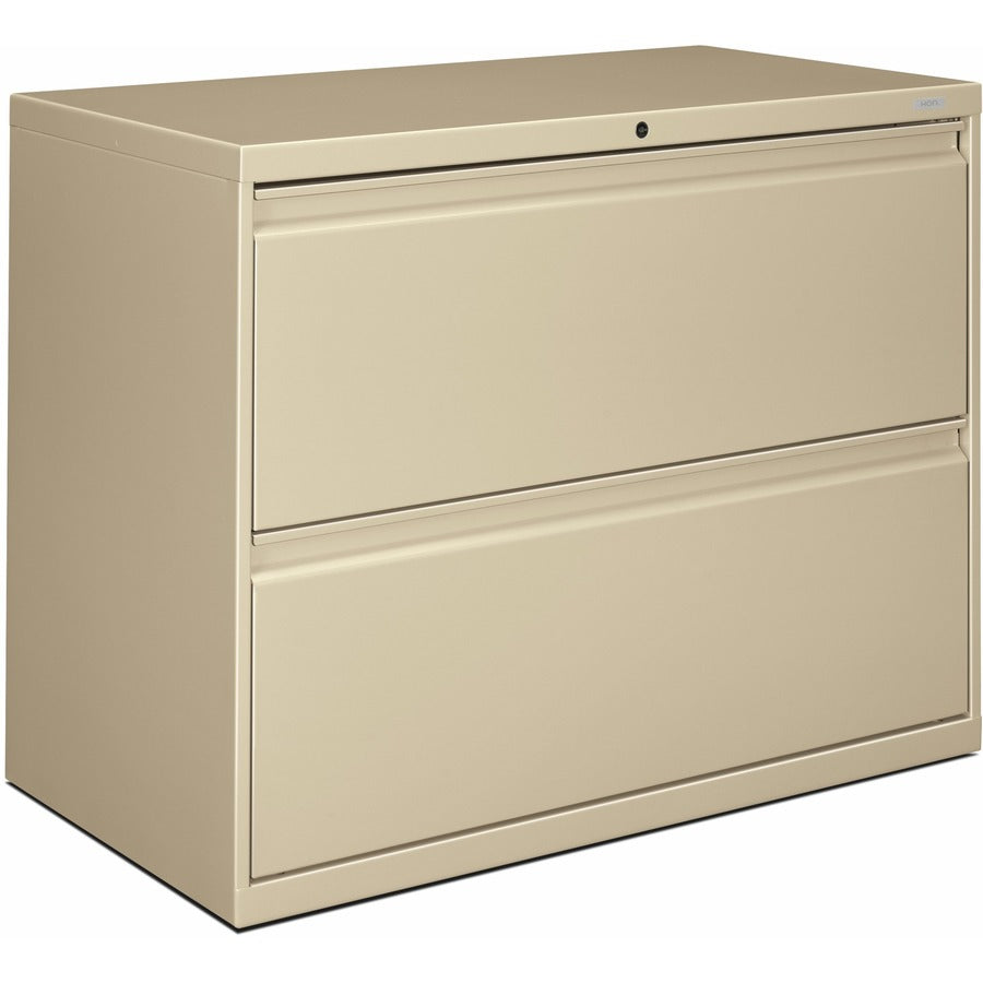 HON Brigade 800 H882 Lateral File - 28.4" Height x 36" Width x 19.3" Depth - Total Drawer(s): 2 - Finish: Putty - Radius Pull, Lockable, Glide, Removable Lock, Heavy Duty - For File Storage, Workstation, Desk, Office - 1 Each