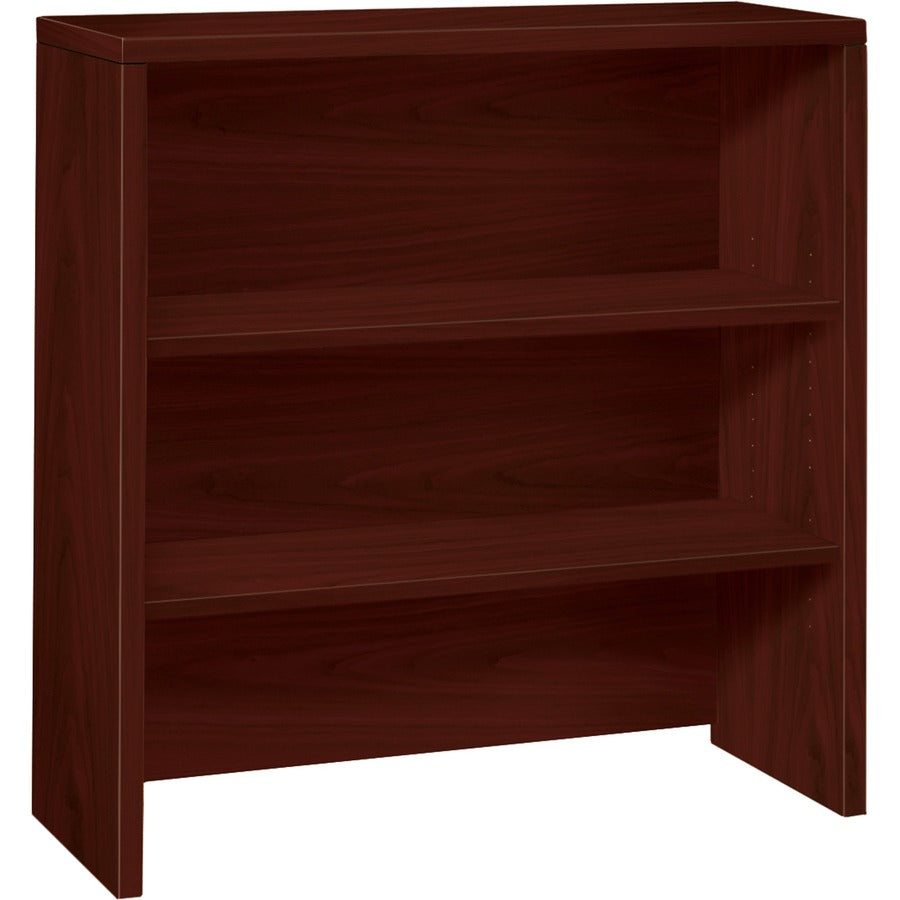 HON 10500 H105292 Bookcase Hutch - 37.1" Height x 36" Width x 14.6" Depth - 2 Shelve(s) - Flat Edge - Finish: Mahogany - For Coat - 1 Each