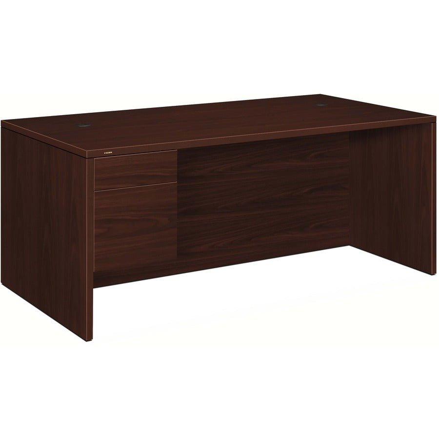 HON 10500 H10586L Pedestal Desk - 29.5" Height x 72" Width x 36" Depth - Total Drawer(s): 2Left Side - Flat Edge - Removable Lock, Glide, Rugged, Scratch Resistant, Spill Resistant, Stain Resistant, Liquid Resistant, Durable - For File Storage, Office...