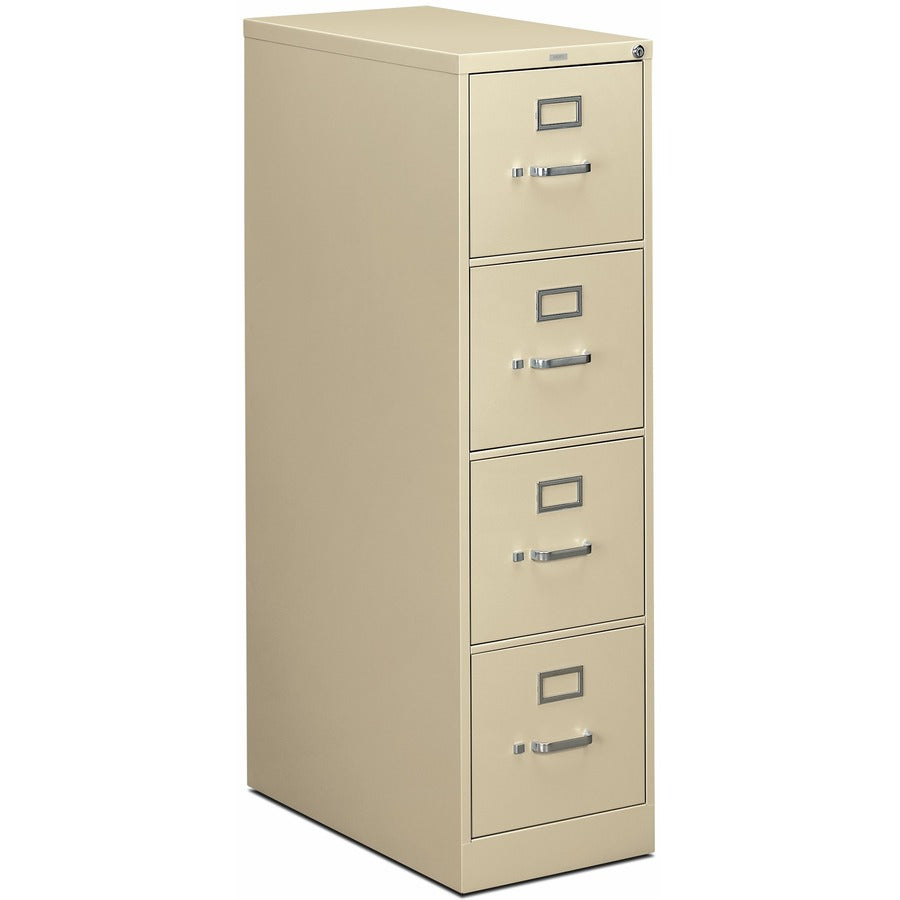 HON 310 H314 File Cabinet - 52" Height x 15" Width x 26.5" Depth - Total Drawer(s): 4 - Finish: Putty - Lockable, Durable, Label Holder - For File, Office, File Folder, Desk - 1 Each