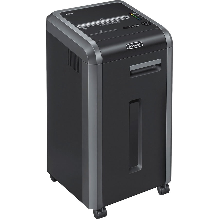 Fellowes Powershred 225i 100% Jam-Proof Strip-Cut Shredder - Continuous Shredder - Strip Cut - 22 Per Pass - for shredding Staples, Credit Card, CD, DVD, Paper Clip, Junk Mail, Paper - 0.219" Shred Size - P-2 - 16 ft/min - 9.50" Throat - 16 gal Wastebi...