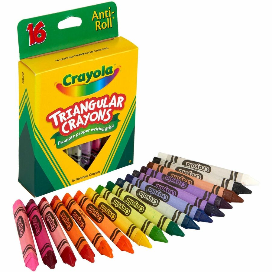 Crayola Triangular Anti-roll Crayons - Assorted - 1 Box