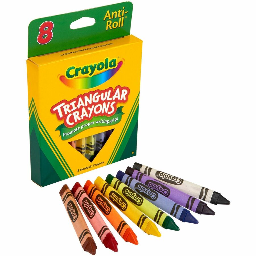 Crayola Triangular Anti-roll Crayons - Assorted - 1 Box