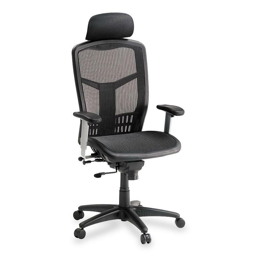 Lorell ErgoMesh Series Mesh High-Back Office Chair - Black Seat Color - Mesh Seat Material - Mesh Back Material - Plastic, Steel Frame Material - Black - 1 Each