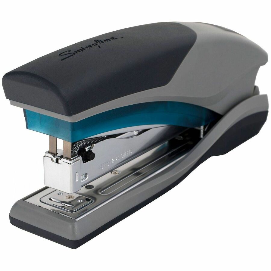Swingline Optima 25 Reduced Effort Stapler - Staples Upto 25 Sheet of 20lb Paper - Holds Upto 210 Staple - Full Strip - Staple Size: 0.25" - Blue, Gray - Plastic, Metal - 1 Each