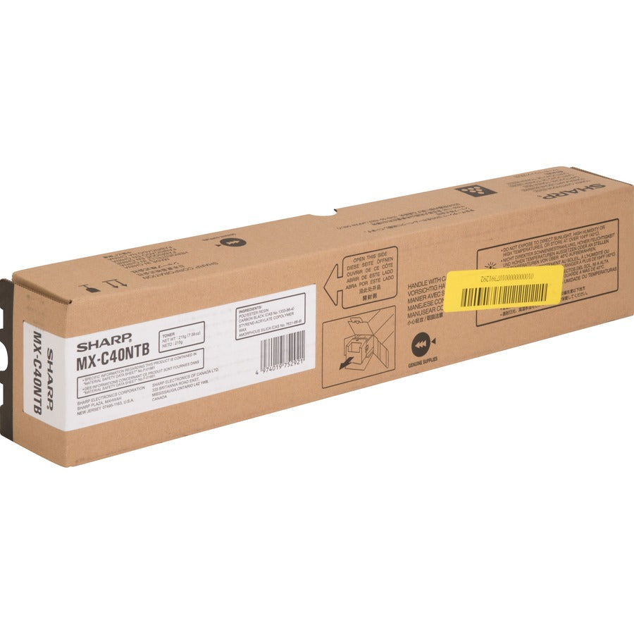 Sharp MX-C40NTB Original Laser Toner Cartridge - Black - 1 Each - 10000 Pages