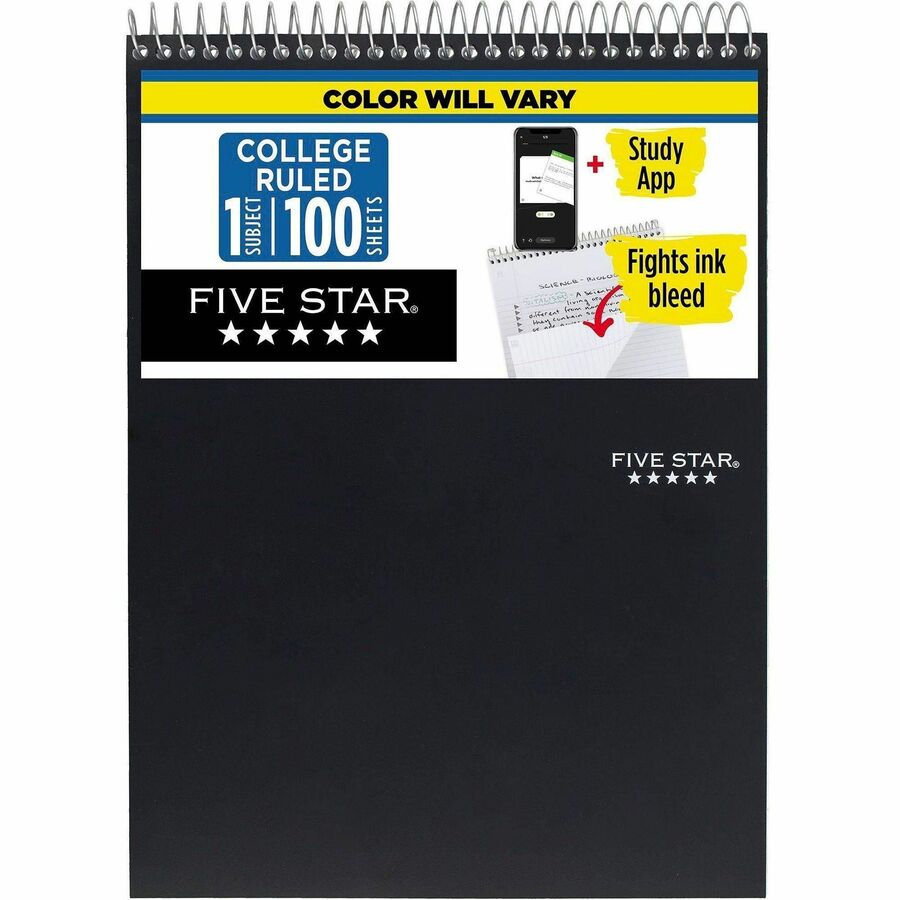 Mead 1-Subject Notepad - 100 Sheets - Wire Bound - 8 1/2" x 11" Sheet Size - White Paper - Assorted Laminated Plastic Cover - Perforated - 1 Each