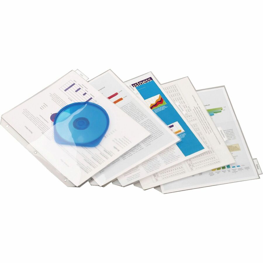 Cardinal®, Ring Binder Poly Pockets - 11.3" Height x 0.2" Width x 9.5" Length - 40 x Sheet Capacity - For Letter 9" x 11" Sheet - Ring Binder - Rectangular - Clear - Polypropylene - 1 Pack