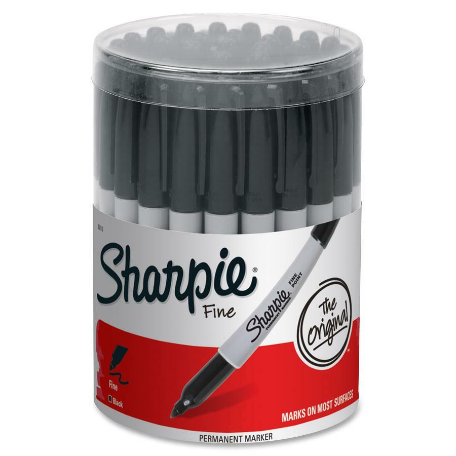 Sharpie Fine Point Permanent Marker - Black Ink - Alcohol Based, Solvent Based - Gray Barrel - 36 / Display Box