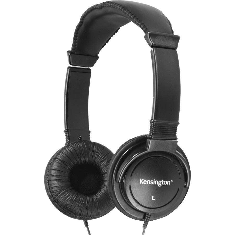 Kensington Hi-Fi Headphones - Stereo - Mini-phone (3.5mm) - Wired - 32 Ohm - 20 Hz to 20 Hz - Gold Plated Connector - Over-the-head - Binaural - Circumaural - 9 ft Cable - Black - 1