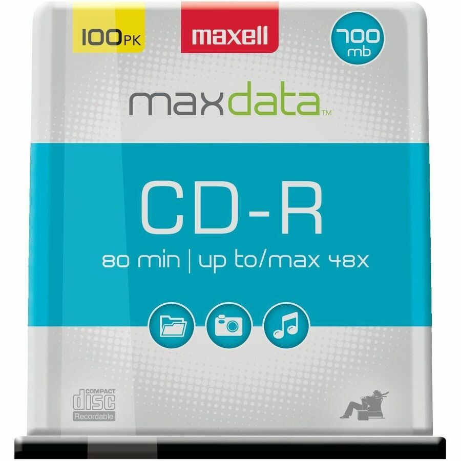 Maxell CD-R700 CD Recordable Media - CD-R - 48x - 700 MB - 100 / Pack - 120mm - 1.33 Hour Maximum Recording Time