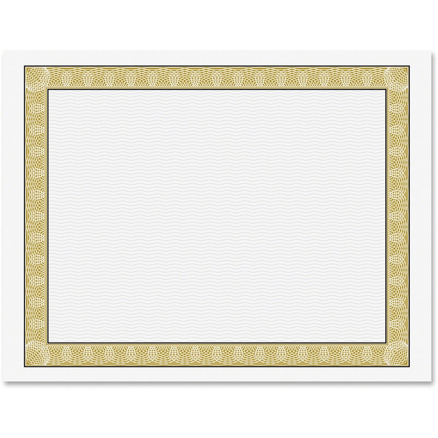 Geographics Diplomat Printable Certificates - 24 lb Basis Weight - 11" Width x 8.5" Length - Inkjet, Laser Compatible - Gold with White Border - Parchment Paper - 50 / Pack