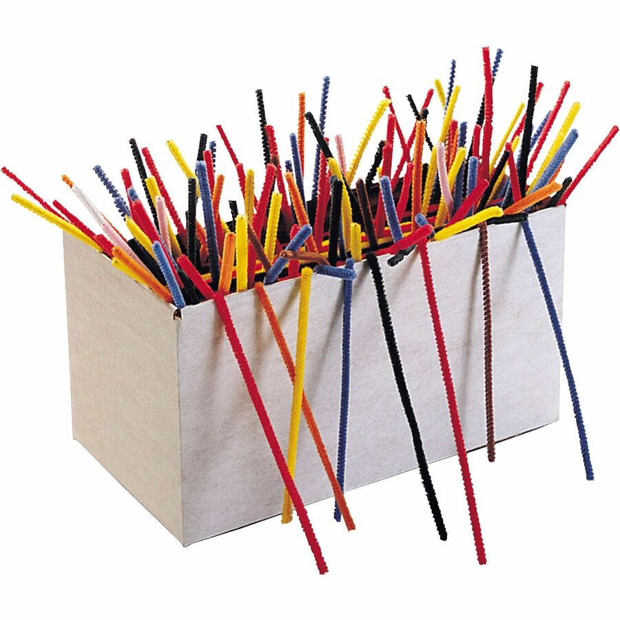 Creativity Street Chenille Stems Classpack - Craft, Classroom Activities - 12.50" Height x 157.5 mil Thickness x 12" Length - Assorted - Polyester - 1000 / Box