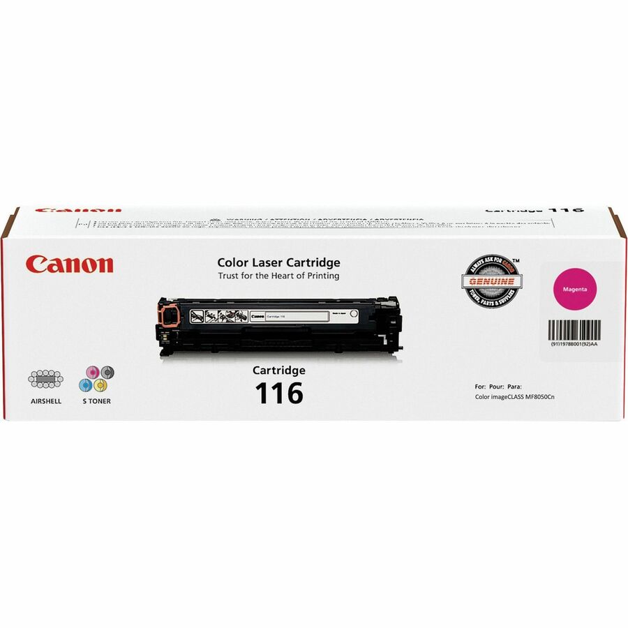 Canon 116 Original Laser Toner Cartridge - Magenta - 1 Each - 1500 Pages