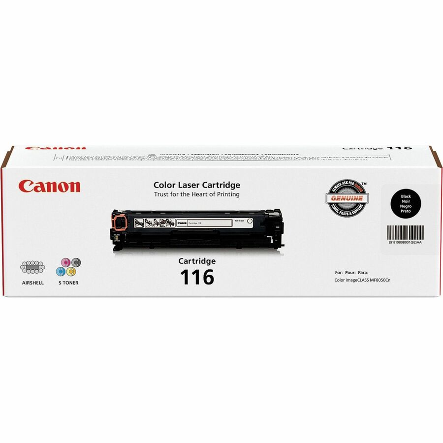 Canon 116 Original Laser Toner Cartridge - Black - 1 Each - 2300 Pages