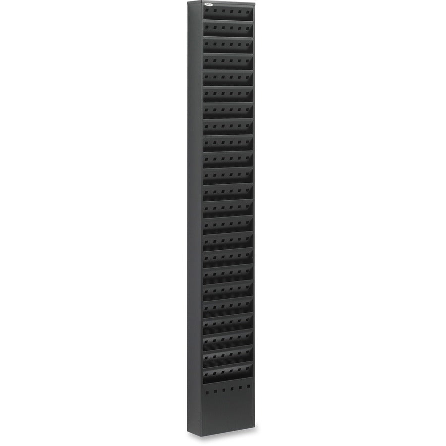 Safco 23-Pocket Steel Magazine Rack - 23 Pocket(s) - 65.50" Height x 10" Width x 4" Depth - Floor - Scratch Resistant - Powder Coated - Black - Steel - 1 Each