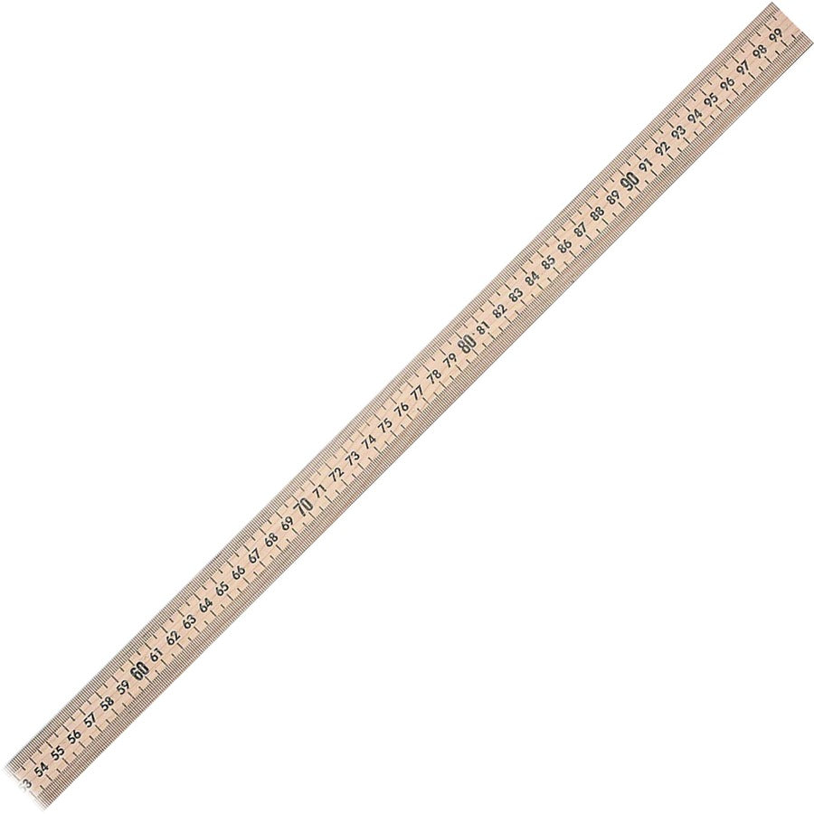 Westcott Hardwood Meterstick - 39.5" Length - 1/8 Graduations - Metric Measuring System - Wood - Woodgrain - 12 / Box