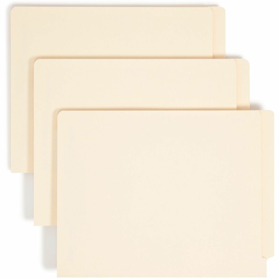 Smead Shelf-Master Straight Tab Cut Letter Fastener Folder - 8 1/2" x 11" - 3/4" Expansion - 2 x 2B Fastener - 2" for Folder - End Tab Location - 11 pt. - 2 Plys - Manila Paper - Manila - Reinforced Tab, Embossed - 10% Recycled - 250 / Carton