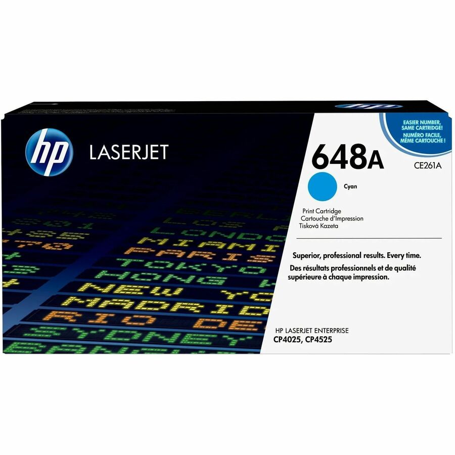 HP 648A (CE261A) Original Standard Yield Laser Toner Cartridge - Single Pack - Cyan - 1 Each - 11000 Pages