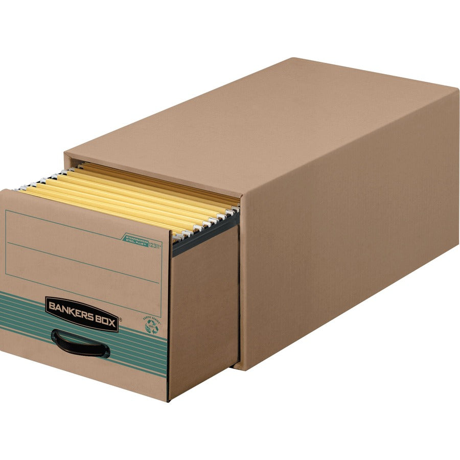 Bankers Box Recycled Stor/Drawer Steel Plus File Storage System - Internal Dimensions: 15.50" Width x 23.25" Depth x 10.38" Height - External Dimensions: 16.8" Width x 25.5" Depth x 11.5" Height - Media Size Supported: Legal - Heavy Duty - Stackable...