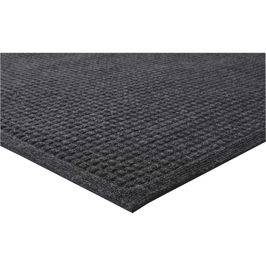 Genuine Joe EcoGuard Indoor Wiper Floor Mats - Indoor - 36" Length x 24" Width - Plastic, Rubber - Charcoal Gray - 1 Each