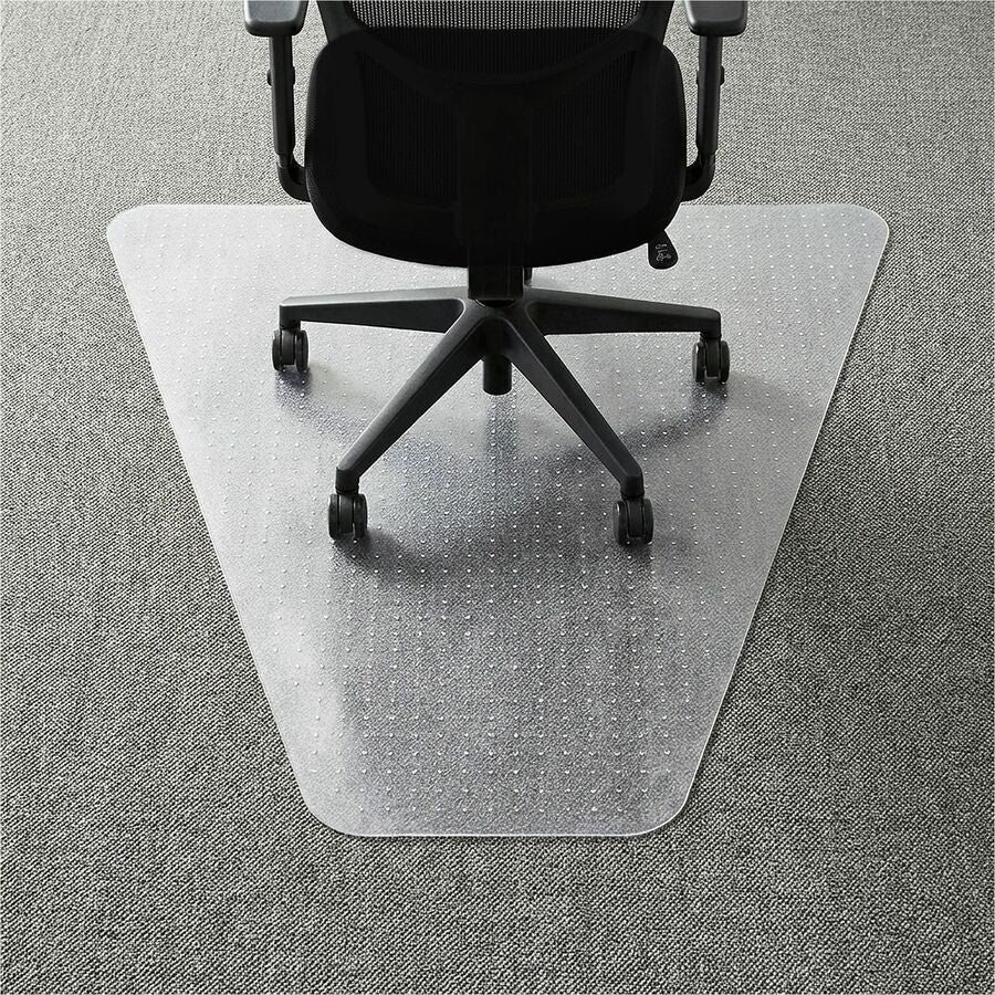 Lorell Corner Workstation Chair Mat for Medium-Pile Carpet - 48" x 60" - Carpeted Floor - 48" Width x 60" Depth x 0.085" Thickness - Lip Size 12" Length x 20" Width - Polycarbonate - Clear - 1 Each