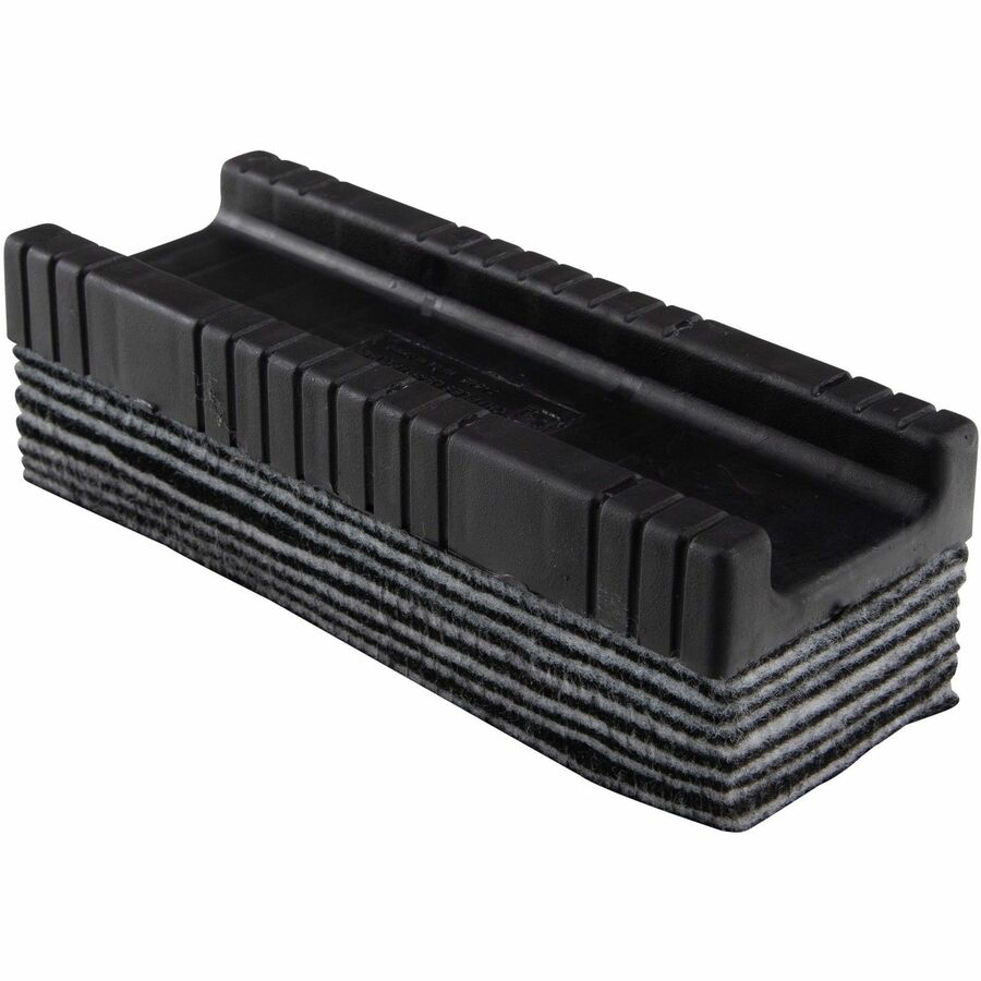 Charles Leonard Peel-away Felt Whiteboard Eraser - 5" Length - Easy-grip Handle - Black, White - Felt - 1 Each